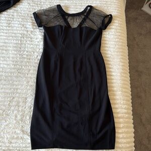 Black formal short sleeve dress - size 16.